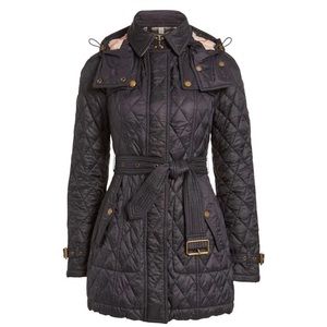BURBERRY FINSBRIDGE BELTED QUILTED CHECK JACKET